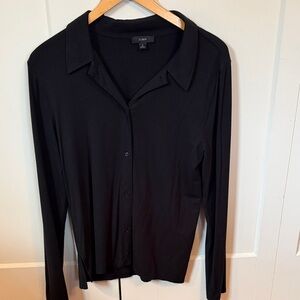 J. Crew Women's Elegant Black Button-Down Shirt